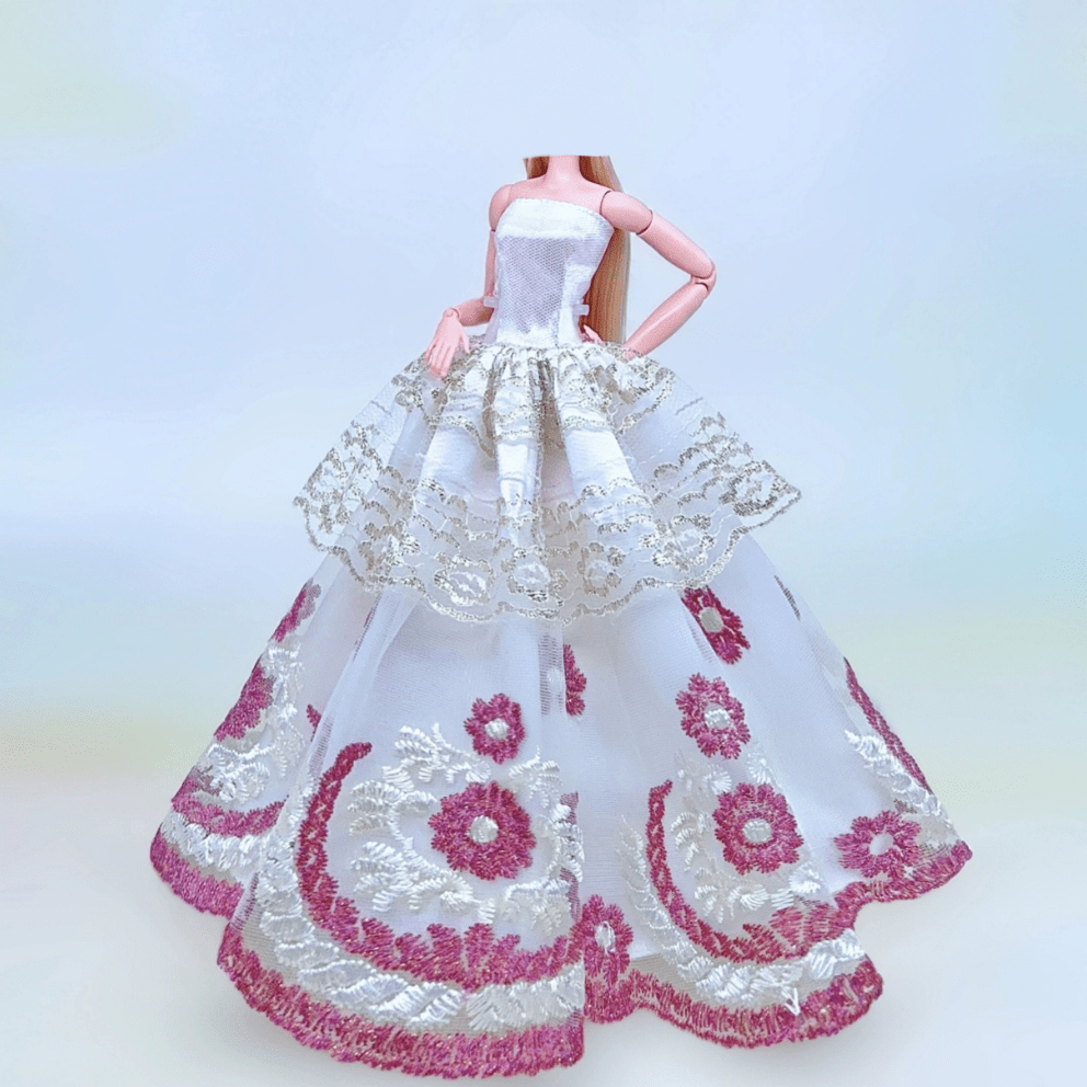 Doll Princess Ball Gown Dresses Party Evening Skirt Bridal Wedding Doll Clothes