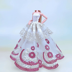 Doll Princess Ball Gown Dresses Party Evening Skirt Bridal Wedding Doll Clothes