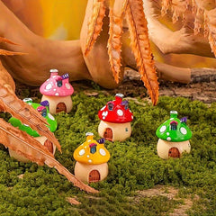 4pcs Mushroom Houses Fairy Tale Garden Set