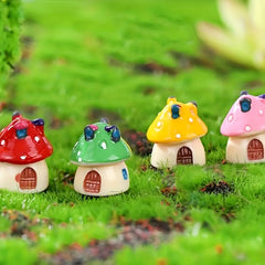 4pcs Mushroom Houses Fairy Tale Garden Set