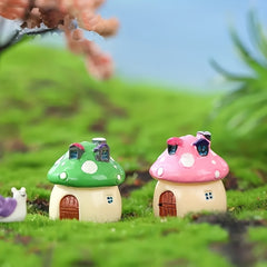 4pcs Mushroom Houses Fairy Tale Garden Set