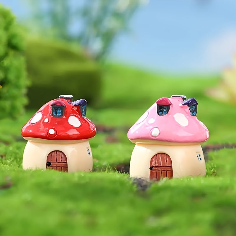 4pcs Mushroom Houses Fairy Tale Garden Set