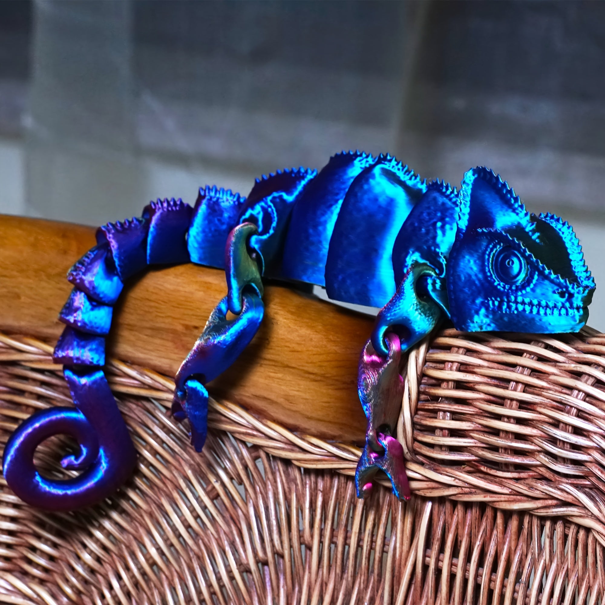 3D Printed Colorful Chameleon Tabletop Ornament
