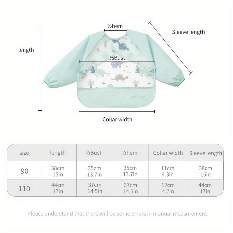Baby Long Sleeve Cover With Meal Pocket Anti Dirt Bib 6-72 Months