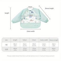 Baby Long Sleeve Cover With Meal Pocket Anti Dirt Bib 6-72 Months
