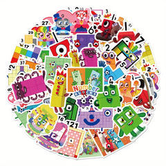52pcs Numberblocks Cartoon Vinyl Stickers for Kids DIY Customization
