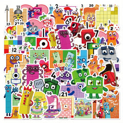 52pcs Numberblocks Cartoon Vinyl Stickers for Kids DIY Customization