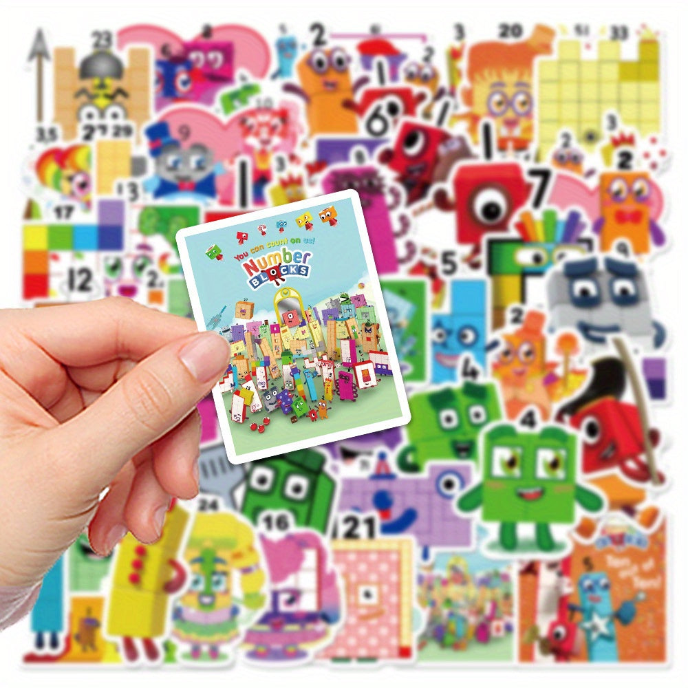 52pcs Numberblocks Cartoon Vinyl Stickers for Kids DIY Customization