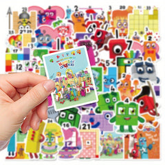 52pcs Numberblocks Cartoon Vinyl Stickers for Kids DIY Customization