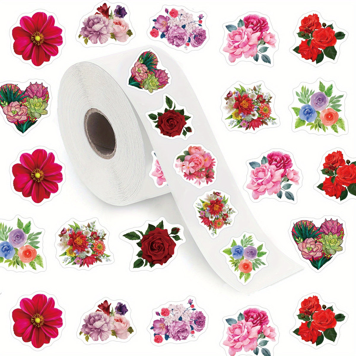 500pcs Flower Rose Stickers for Water Bottle Skateboard Laptop Phone