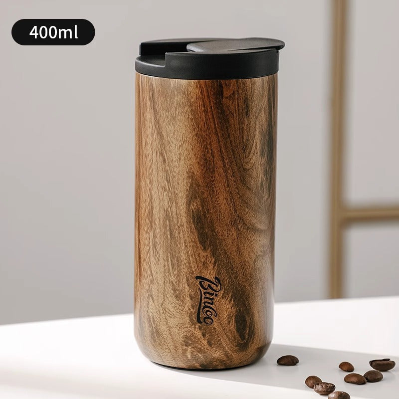 Bincoo Vintage Wood Grain Insulated Coffee Cup