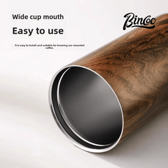 Bincoo Vintage Wood Grain Insulated Coffee Cup