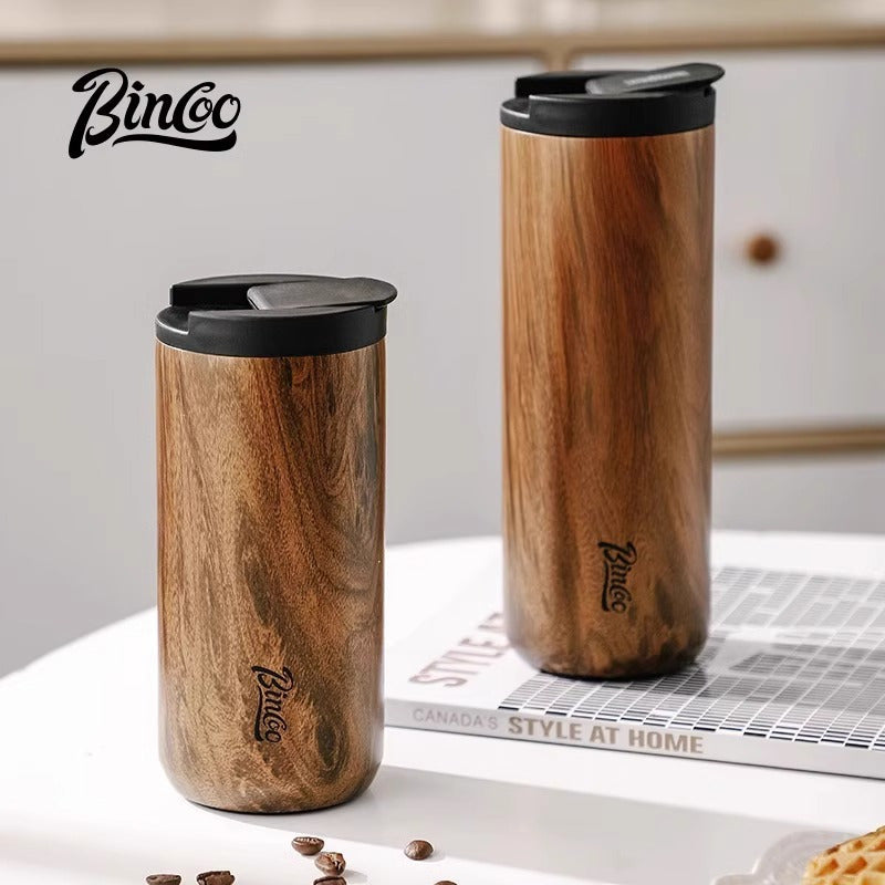 Bincoo Vintage Wood Grain Insulated Coffee Cup