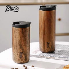 Bincoo Vintage Wood Grain Insulated Coffee Cup