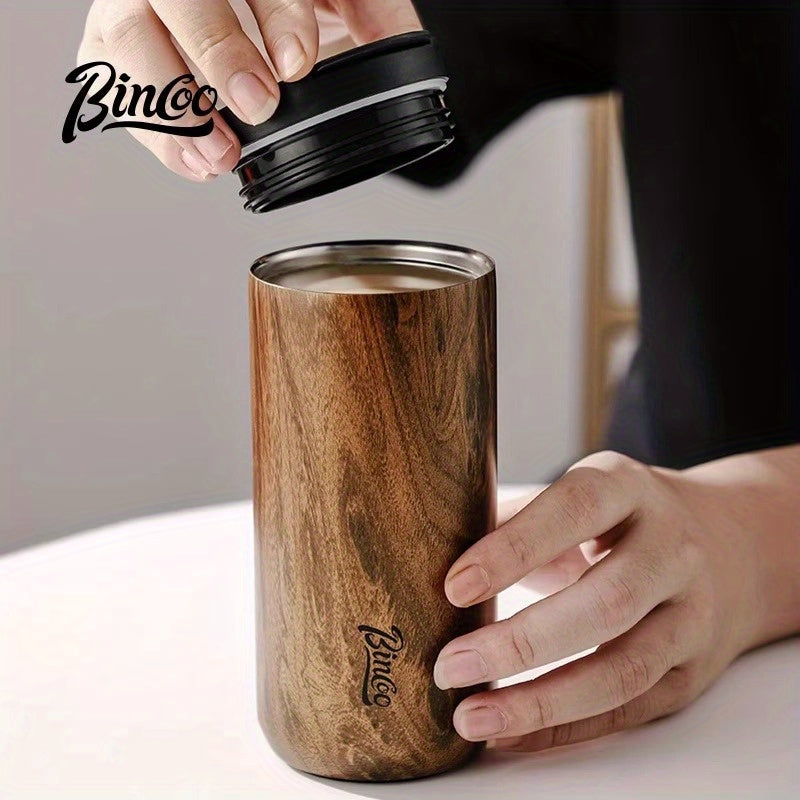 Bincoo Vintage Wood Grain Insulated Coffee Cup