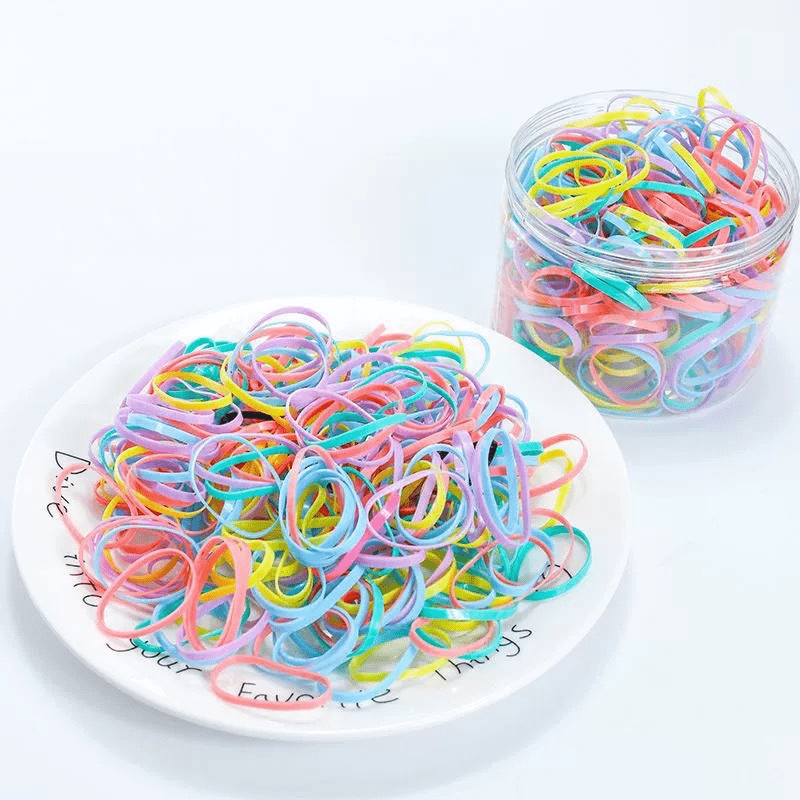 1000pcs Colorful Hair Ties Set for Girls