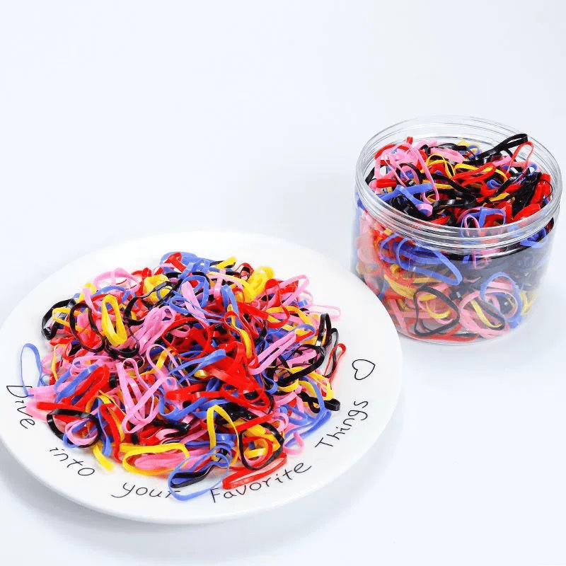 1000pcs Colorful Hair Ties Set for Girls