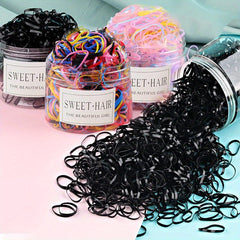 1000pcs Colorful Hair Ties Set for Girls