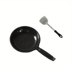 1pc Mini Wok with Spoon Doll Room Kitchen Utensils