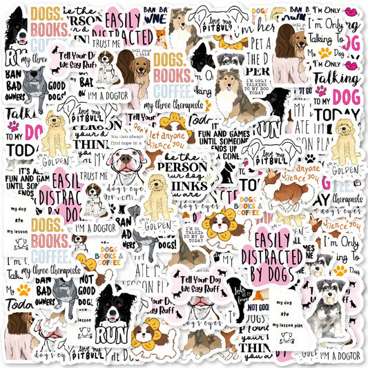 Dog Quote Vintage Stickers Waterproof Decals for Water Bottles Laptops