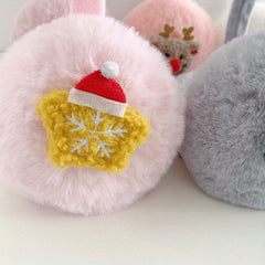 Christmas Plush Earmuffs for Women - Foldable & Warm Winter Accessory