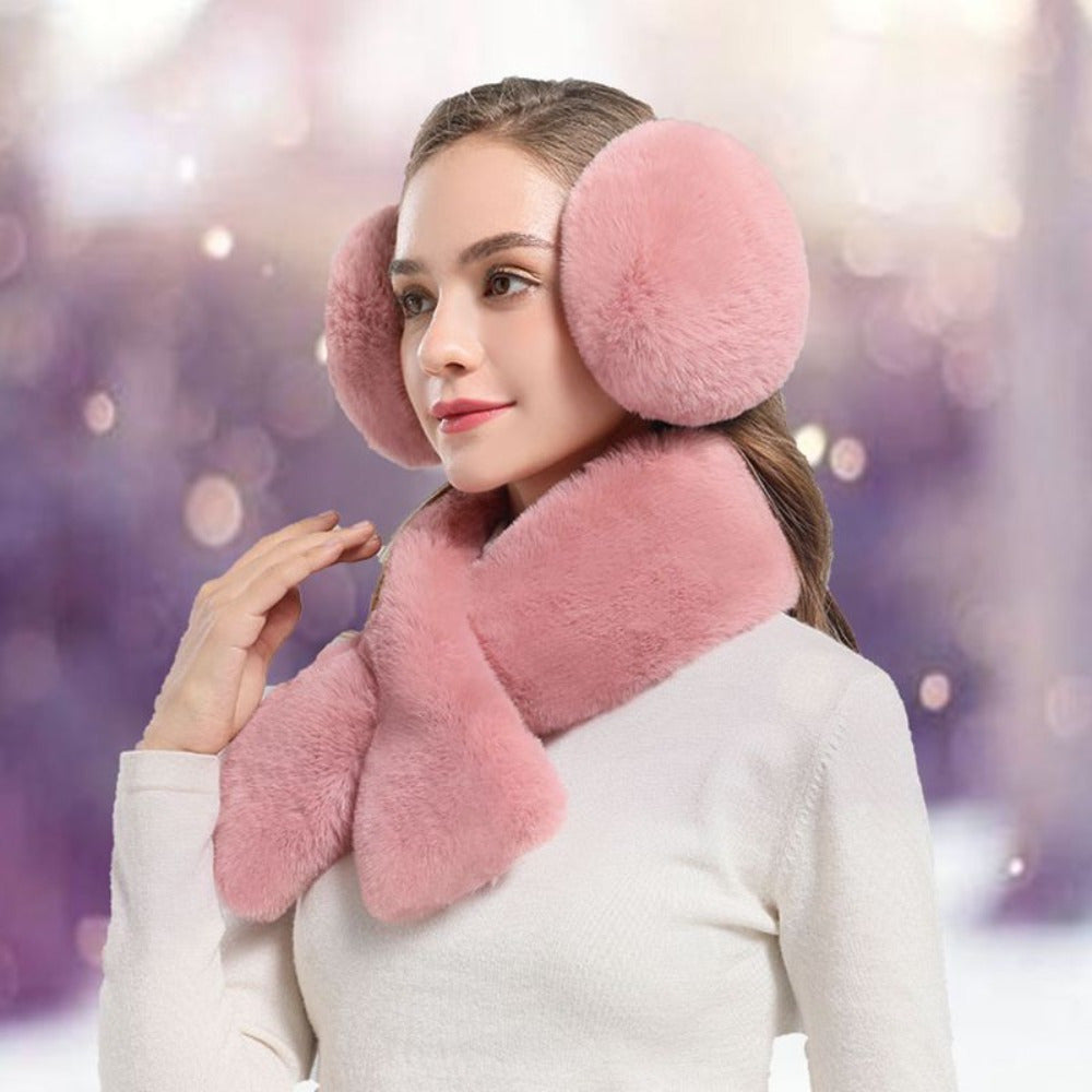 Winter Fashion Plush Scarf & Earmuffs Set for Men