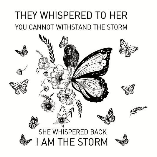 Butterfly Girl Wall Sticker Self Adhesive PVC Decal for Home Decor