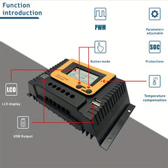 1pc Solar Charge Controller For Lithium Solar Panel Regulator