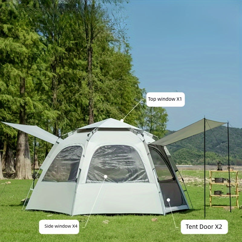Durable Waterproof Camping Tent with Two Doors and Four Windows