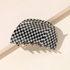 Checkered Pattern Acetate Hair Claw Shark Claw Hair Clip