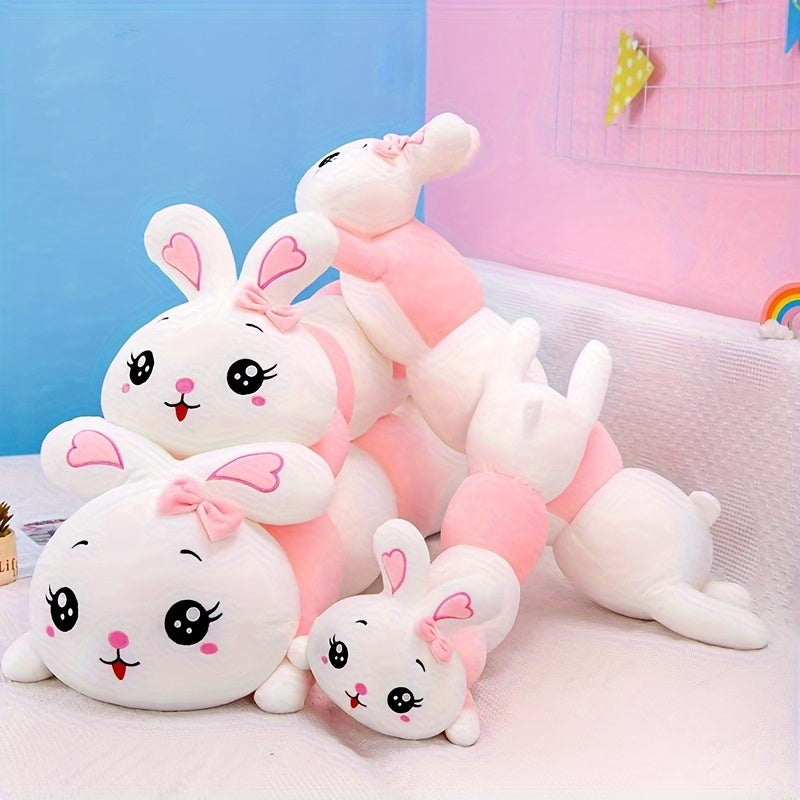 Pink Cartoon Rabbit Plush Pillow Soft Toy with Heart Ears