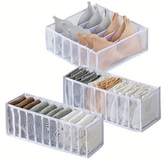 Fabric Underwear & Socks Storage Organizer Set - Drawer Divider Boxes