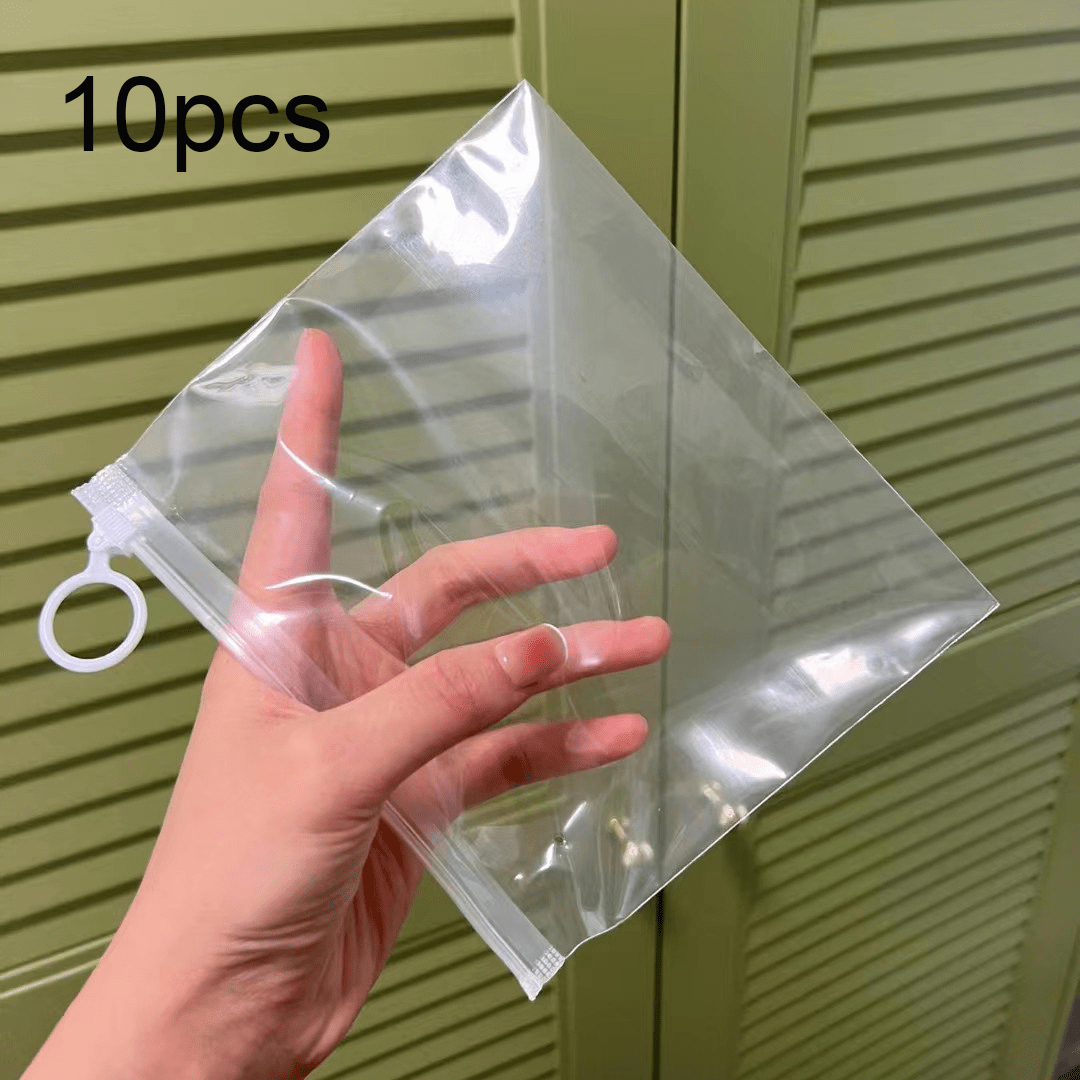 10 Pack PVC Zipper Storage Bags Document and Personal Goods Organizer