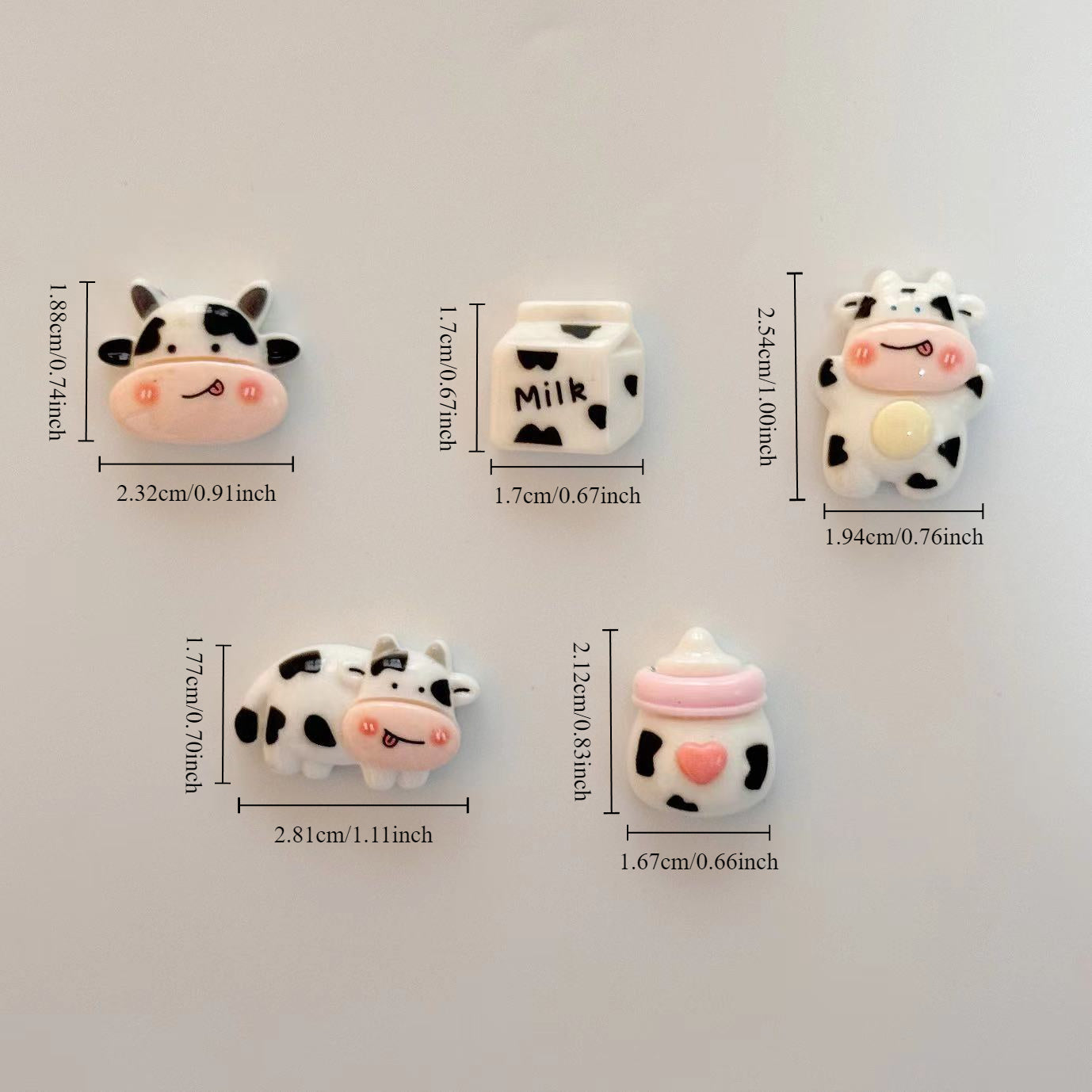 5pcs Cow Themed Magnets for Home and Office Decor