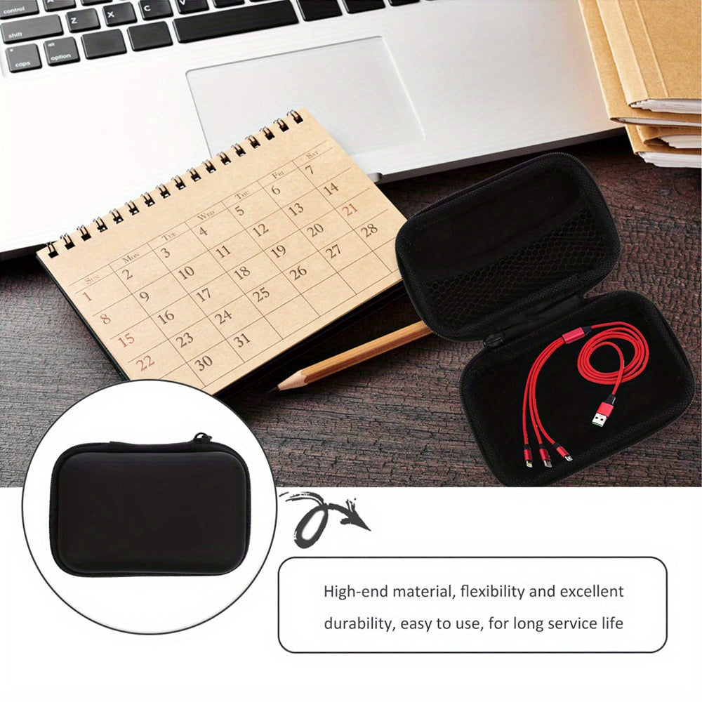 PU Material Charging Cable & Earbud Organizer Pouch