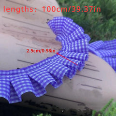 Plaid Ruffle Trim 0.98 x 39.37 DIY Sewing Applique - Assorted Colors
