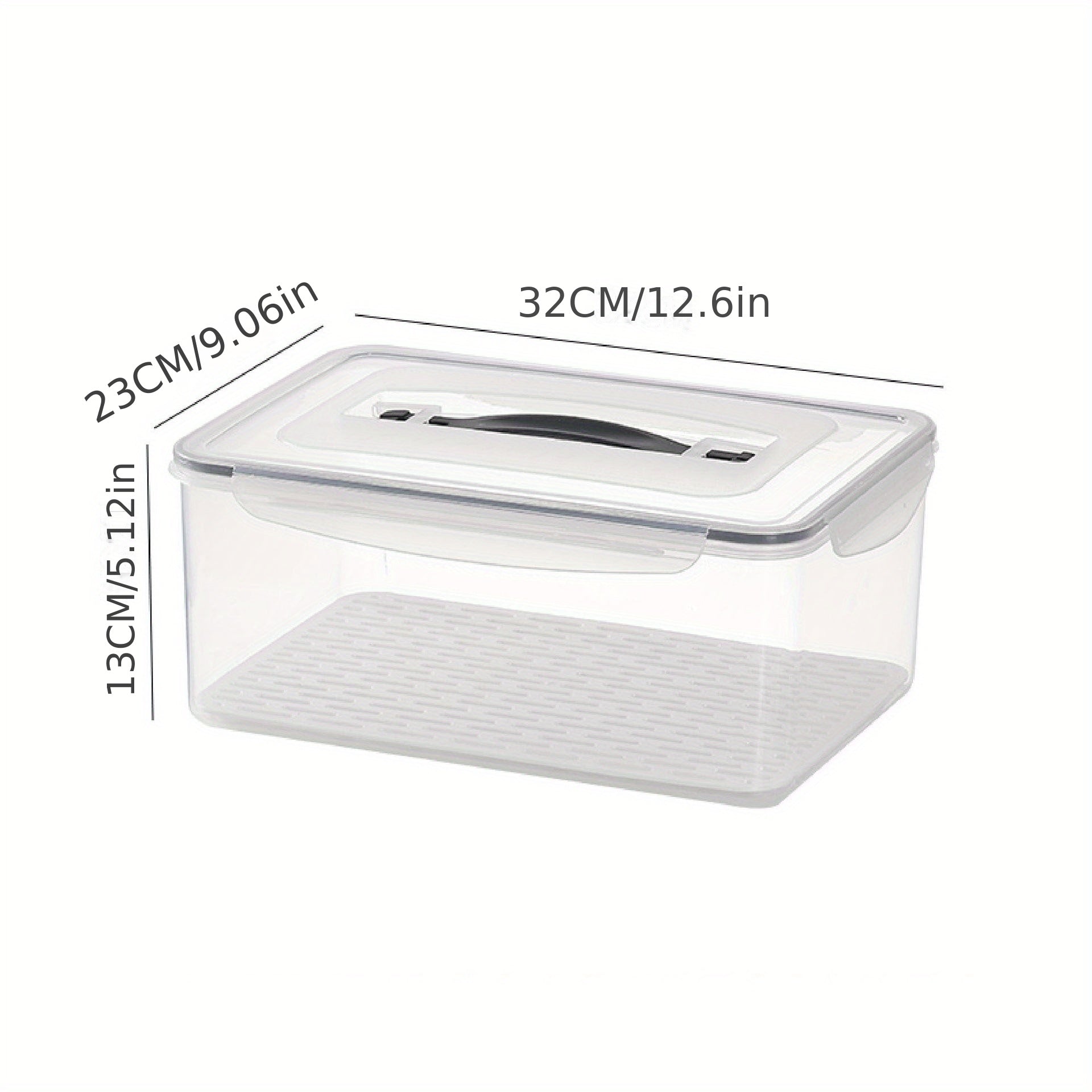 Kitchen Food Storage Container with Handheld and Enlarged Capacity