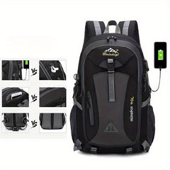 Waterproof Travel Backpack Large Capacity Adjustable Straps Laptop Compartment