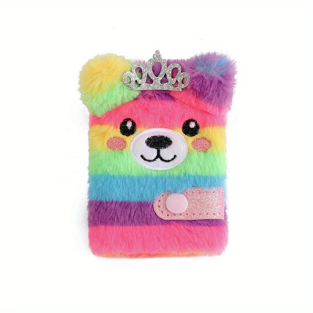 Plush Unicorn & Llama Mini Notebooks Cute Snap Pocket Journals Soft Fuzzy