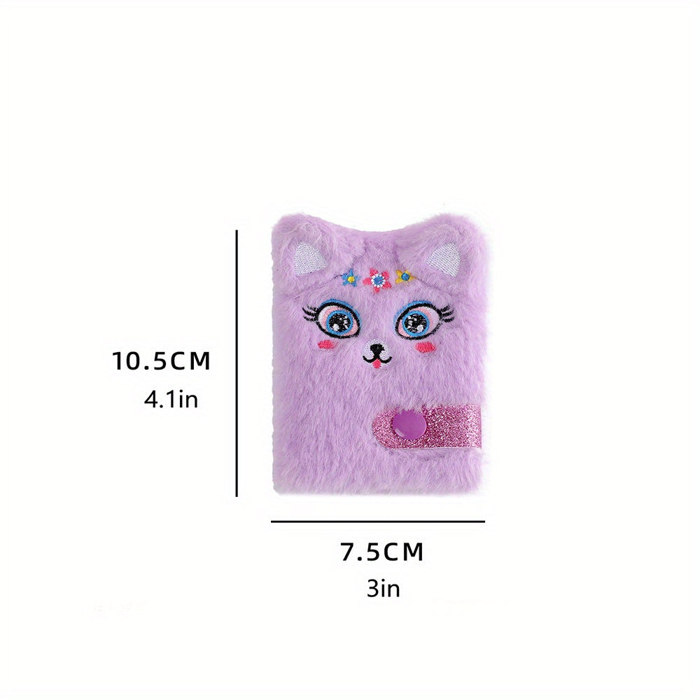 Plush Unicorn & Llama Mini Notebooks Cute Snap Pocket Journals Soft Fuzzy