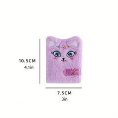 Plush Unicorn & Llama Mini Notebooks Cute Snap Pocket Journals Soft Fuzzy