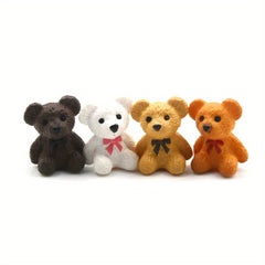 100pcs Mini Resin Bear Figurines Set for Micro Landscapes and Dollhouses