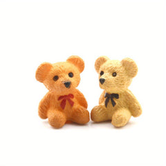 100pcs Mini Resin Bear Figurines Set for Micro Landscapes and Dollhouses