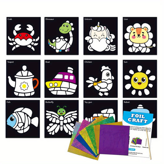 DIY Cartoon Sticker Book for Kids Ages 3-6 Glitter Effects