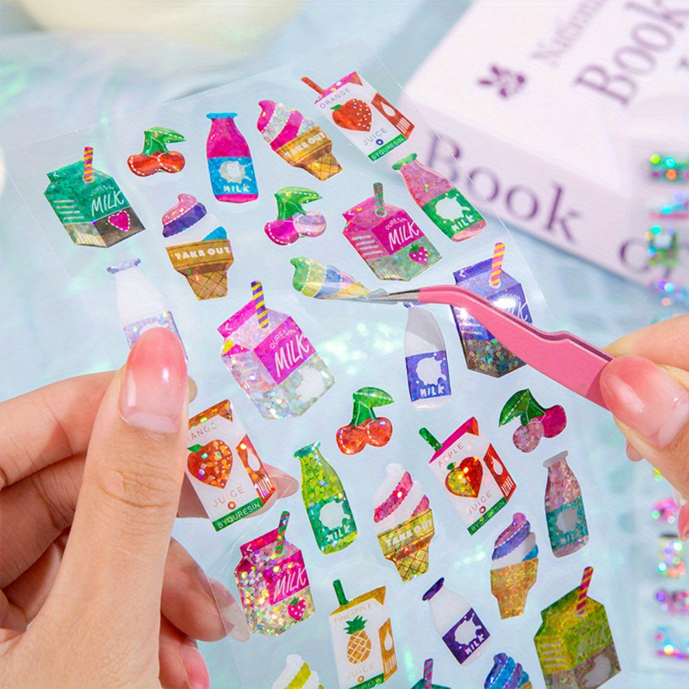 Colorful Unicorn Candy Stickers 3D Ice Cream Decals