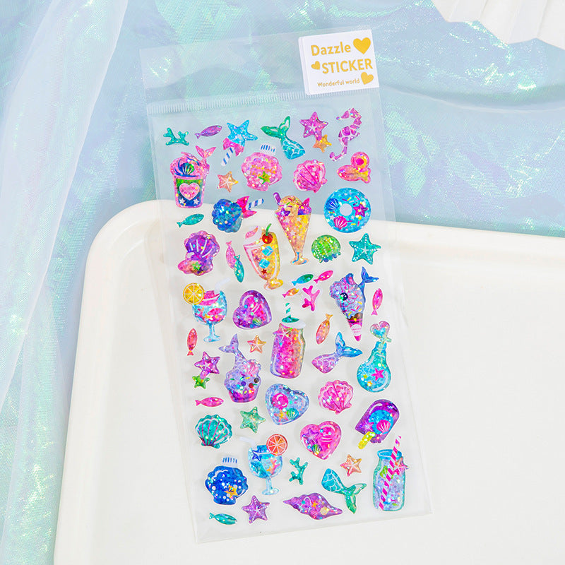 Colorful Unicorn Candy Stickers 3D Ice Cream Decals