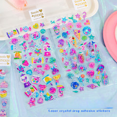 Colorful Unicorn Candy Stickers 3D Ice Cream Decals