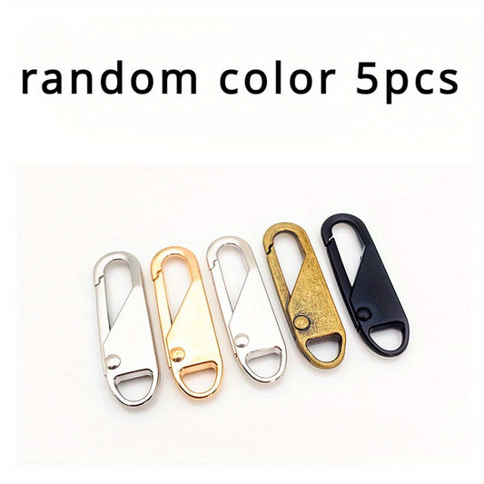 5 Pack Mini Metal Zipper Pulls for DIY Craft Travel Accessory