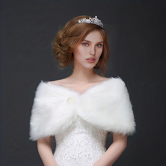 Faux Fur Shawl for Bridal & Wedding Dresses Baroque Style Accessory