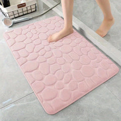 Soft Memory Foam Bath Mat Cobblestone Quick Dry Non Slip Washable